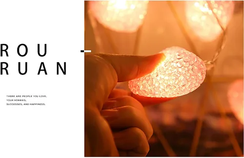 Vista 3 de Guirnalda de luces grandes de corazón para el día de San Valentín, 4.92 pies, 10 luces LED parpadeantes, funciona con pilas, decoración de San