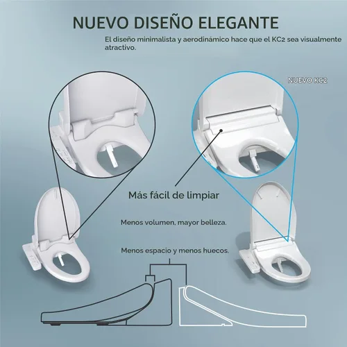 Vista 12 de TOTO® WASHLET® KC2 Asiento electrónico para bidé con asiento calefactado y tapa de cierre suave, redondo, blanco algodón - SW3023#01