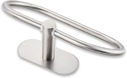Vista 8 de Toallero autoadhesivo de acero inoxidable para baño, soporte para toallas de mano, sin perforaciones, moderno colgador de toallas de mano