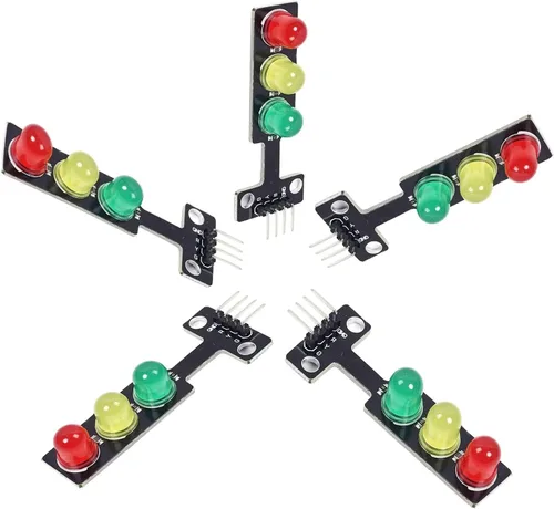 Vista 2 de Adeept Mini semáforo LED DC 5 V 0.197 in módulo de pantalla para Arduino, Raspberry Pi, modelo de sistema de tráfico