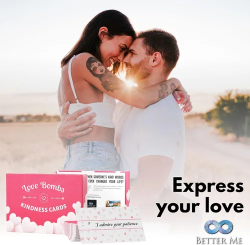 Vista 3 de Better Me Love Bombs - Tarjetas de bondad – 111 tarjetas de agradecimiento y agradecimiento, notas de amor para él y ella, regalos simplemente