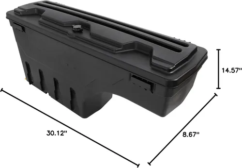 Vista 9 de Caja de almacenamiento para caja de camión, tapa con cerradura con llave, almacenamiento de caja de camioneta, compatible con Toyota para Tundra