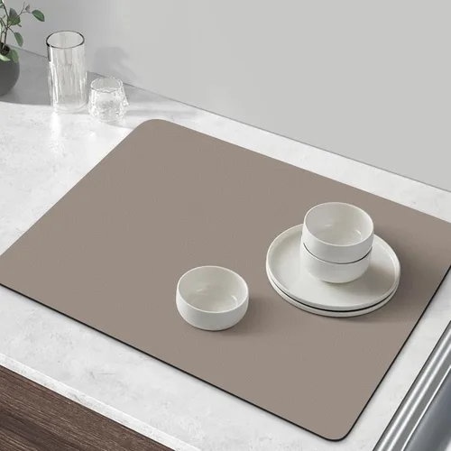 Vista 6 de Tapete de café súper absorbente para secar platos, tapete para barra de Caqui