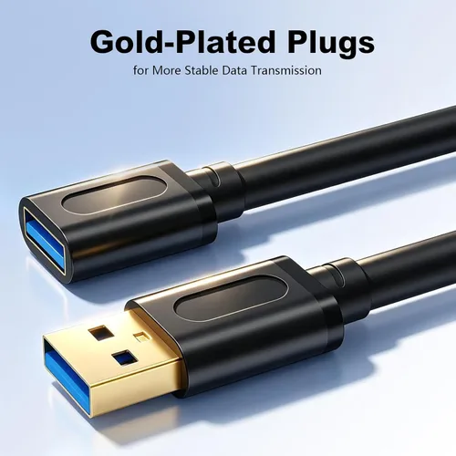 Vista 4 de Cable de extensión USB de 1 pie, repetidor USB 3.0 USB macho a hembra con amplificador de señal, cable activo para impresoras, teclados, consola