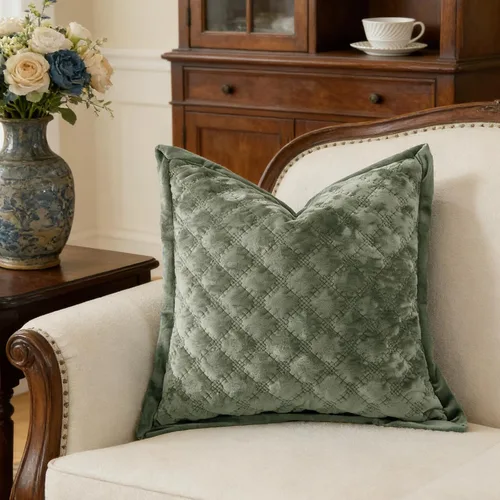 Vista 10 de Funda de Almohada Decorativa 18x18 1 Pieza Funda de Almohada Cuadrada de Terciopelo Suave Amigable con la Piel Proceso Cruzado Fundas de Cojín