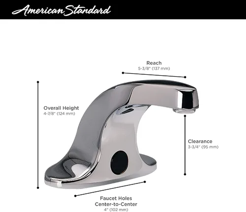 Vista 4 de American Standard 6055.205.002. Llave de baño de 0,5 GPM de Innsbrook Electronic. Cromada