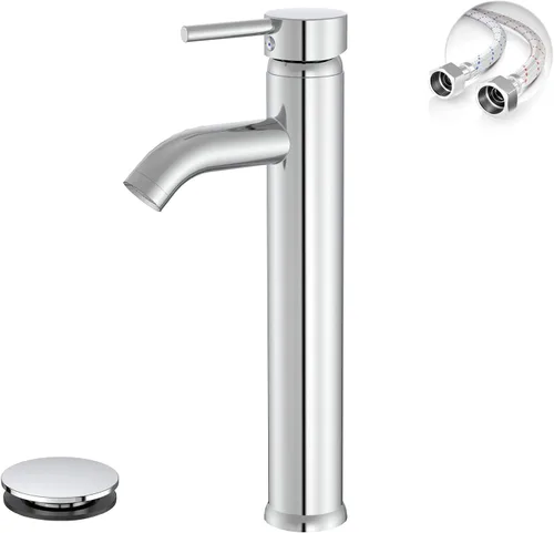 Vista 12 de Canilla monomando Greenspring para lavamanos de baño, de acero inoxidable, SYNCHKG080148
