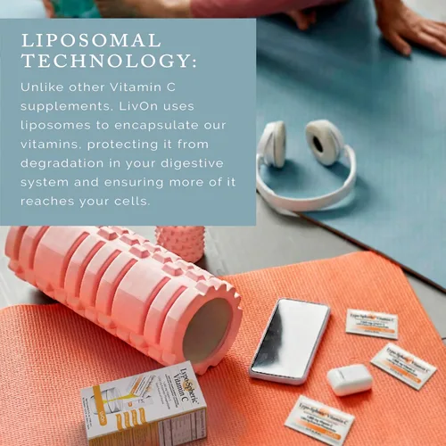 Vista 2 de LivOn Laboratories Lypo–Spheric Liposomal Vitamina C 1000mg 30 paquetes – Sin azúcar, apoyo inmunológico, a base de plantas – Fácil de tragar
