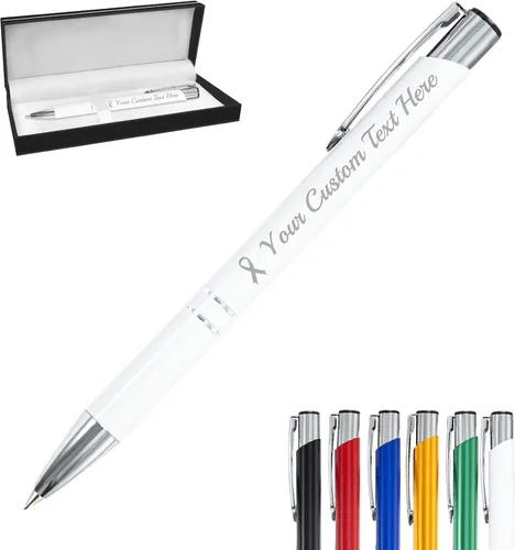 Vista 26 de Bolígrafo personalizado, 1 unidad, bolígrafo personalizado con logotipo de mensaje de nombre comercial grabado, tapa de clic de tinta negra, regalo