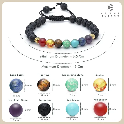 Vista 11 de Pulseras de cristal para mujeres y hombres, regalos de cumpleaños, hechas a mano de 0.236 in con cuentas de piedra para equilibrio de chakras