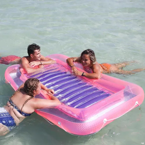 Vista 7 de SWIMLINE Original Suntan Tub Series - Flotador flotante inflable clásico Tumbona híbrida personal para piscina Almohada ajustable Relleno