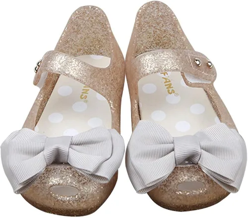 Vista 4 de iFANS - Zapatos planos de princesa Mary Jane con moño de tela para niñas y bebés