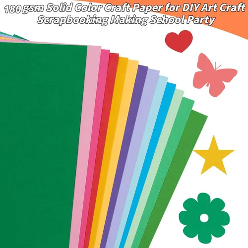 Vista 3 de Oleitodh Cartulina de colores a granel 150 hojas, 30 colores surtidos, papel de cartulina de 12 x 12 pulgadas, 180 GSM, perfecto para Cricut