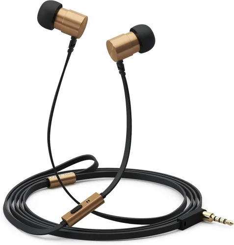 Vista 4 de Symphonized Auriculares de metal con cable con micrófono, auriculares intrauditivos con control remoto para computadora, computadora portátil
