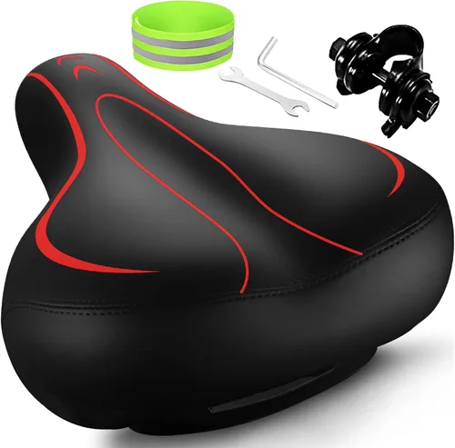 Vista 9 de Bicycle Seat, Gel Bike Seat Waterproof Bicycle Saddle - Dual Shock Absorbing, Most Comfortable Bicycle Seat Replacement for Mountain Bikes, Road