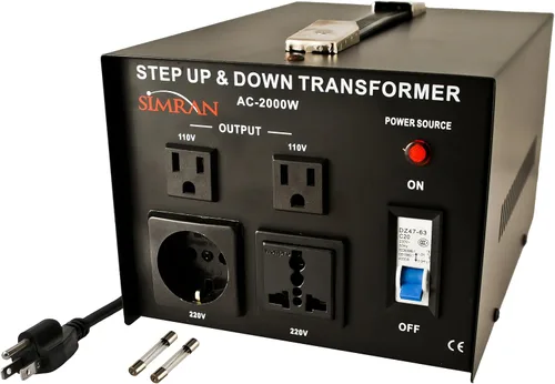 Vista 6 de Simran AC-100, transformador elevador/reductor de tensión 110 V/220 V