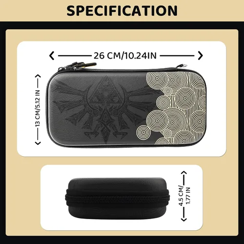 Vista 3 de GLDRAM Switch Carrying Case for Zelda, Portable Accessories Kit for Nintendo Switch with Waterproof Travel Case, White Dockable Protective Skin
