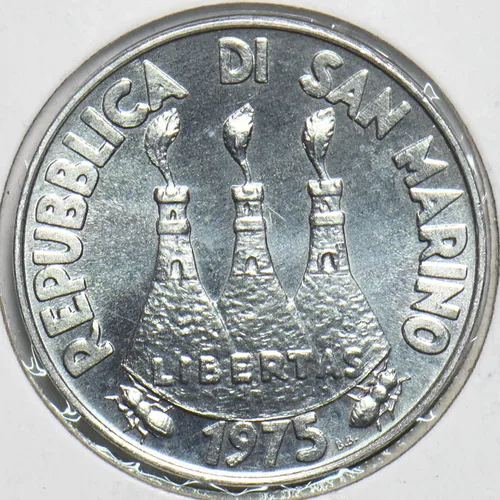 Vista 2 de Moneda Coleccionable San Marino 1975 10 Liras Marmot animal 197324