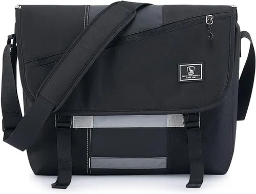 Vista 10 de OIWAS Bolsa tipo mensajero para hombre, 14 pulgadas, bolsa cruzada para computadora portátil, bolsa de hombro, bolsa de hombro para universidad