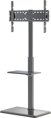 Vista 9 de Afaloona Soporte universal para TV de suelo, soporte de TV con toma de corriente y estante extraíble para TV de 32 a 75 pulgadas de hasta 110