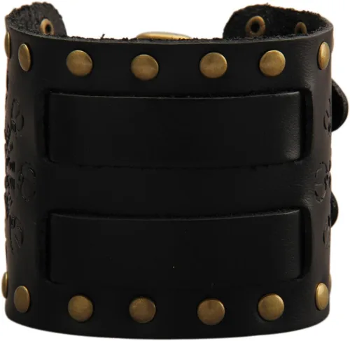 Vista 22 de Pulsera de cuero para hombre, brazaletes de cuero punk, pulsera de cuero negro para mujer