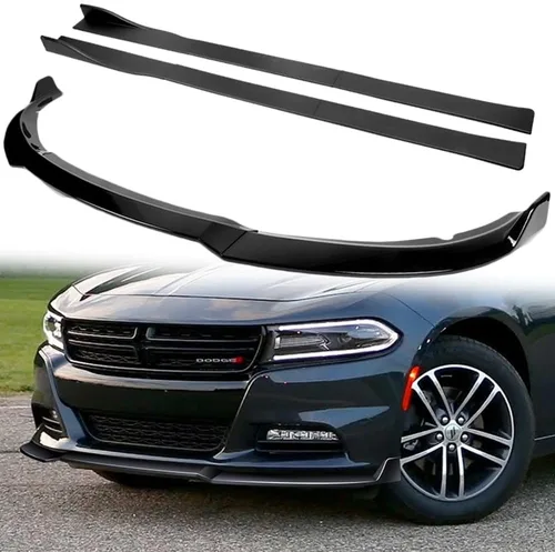 Vista 8 de Q1-TECH, 9 piezas de difusor de parachoques delantero y falda lateral compatible con Dodge Charger SE/RT/SXT/GT Base Trim 2015-2023, parachoques