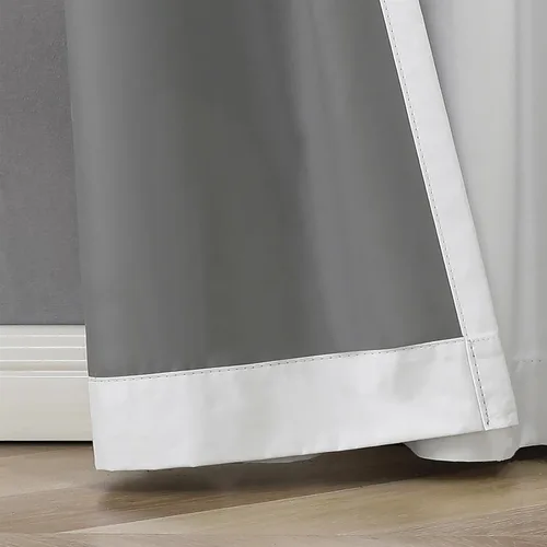 Vista 7 de Joydeco Cortinas 100% opacas para dormitorio, sala de estar, 96 pulgadas de largo, juego de 2 paneles de cortinas blancas burg, cortinas opacas