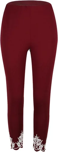 Vista 2 de Pantalones cortos Capri talla grande para mujerKcocoo de talle alto levantamiento de culatas calf recortado floral barriga control yoga pantalón