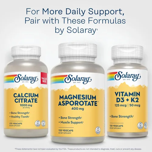 Vista 6 de Solaray Asporotato de magnesio 400 mg, aspartato, orotato y citrato complejo, corazón saludable, músculo, nervio y función circulatoria apoyo 180ct
