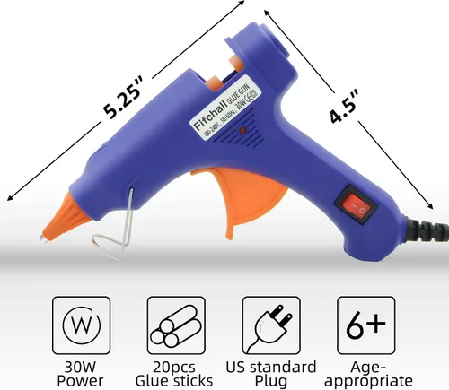 Vista 6 de Pistolas de pegamento caliente con 20 barras de pegamento, mini kit de pistola de pegamento termofusible para manualidades, pistola de pegamento