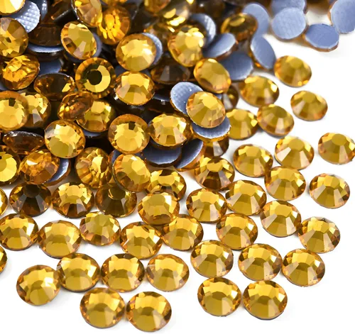 Vista 21 de Jollin Hot Fix - Diamantes de imitación de cristal con parte trasera plana, gemas de diamantes de imitación de 0.079 pulgadas