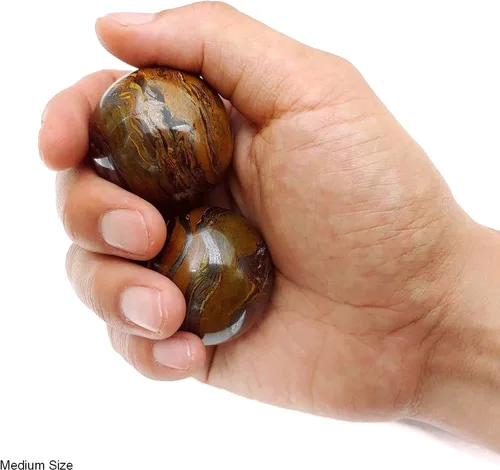 Vista 4 de Top Chi Tiger Iron Baoding Bolas para terapia de manos, ejercicio y alivio del estrés (mediano de 1.6 pulgadas)