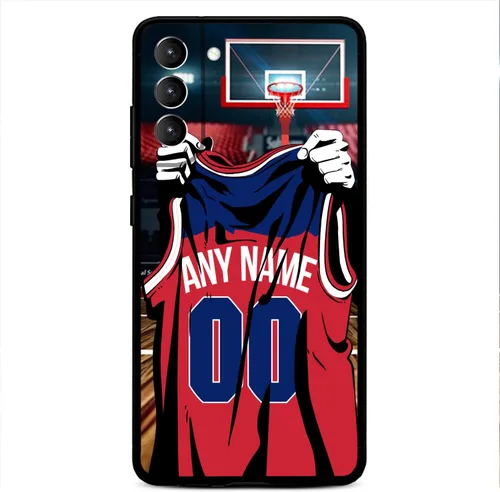 Vista 31 de Nombre y número personalizados – Atlanta Basketball Jersey – Funda de silicona líquida para Samsung Galaxy S26 S25 S24 S23 S22 S21 Plus S20 + Ultre