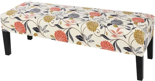 Vista 15 de SearchI Funda elástica para banco de comedor, lavable y duradera, fundas de asiento rectangulares para comedor, sala de estar, cocina (rejilla beige)