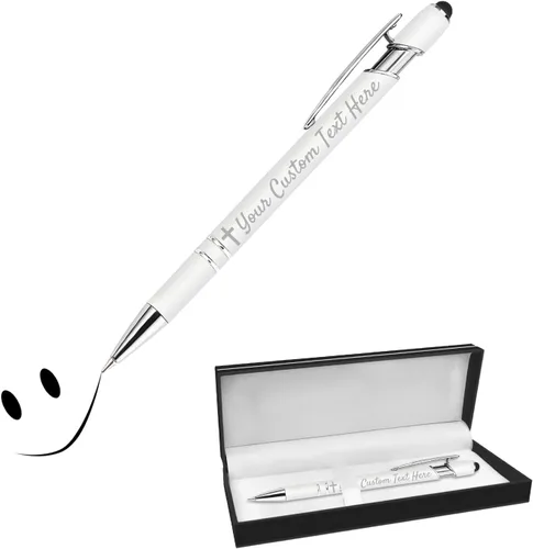 Vista 27 de Bolígrafos personalizados con lápiz capacitivo, bolígrafos grabados personalizados, impresos con tu logotipo o mensaje para Navidad, graduación