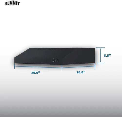 Vista 3 de Summit 20” Campana extractora convertible para debajo del gabinete, Campana extractora convertible, Negro - HC20BB