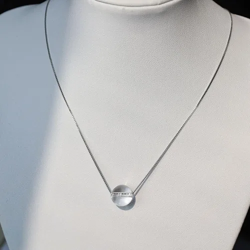 Vista 5 de Collar con colgante de cristal de plata de ley 925, collar de cristal curativo ajustable para mujer