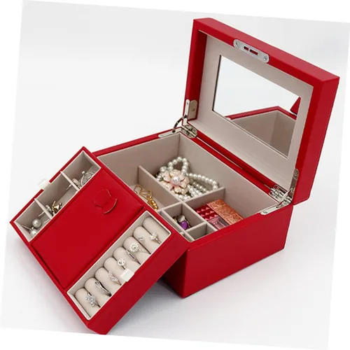 Vista 6 de BESPORTBLE 1pc Jewelry Box Joyero Para Mujer Bracelet Jewelry Box Travel Jewelry Box Watch Display Box Jewellery Display Case Ring Organizer Box Pu