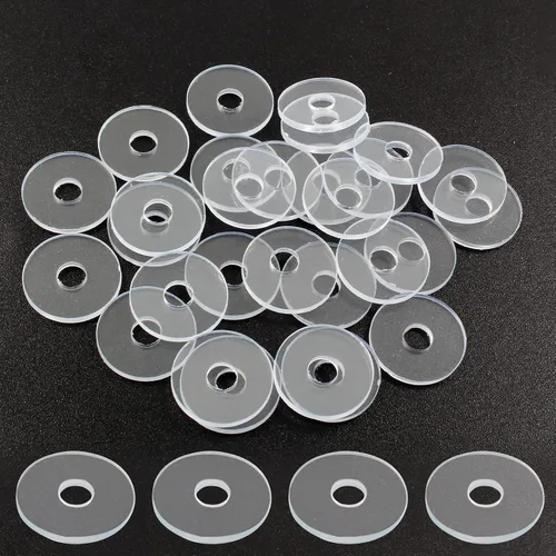 Vista 8 de Paquete de 10 arandelas transparentes de 3/4 pulgadas para manija de puerta de ducha, junta transparente, junta de plástico transparente 19mm OD
