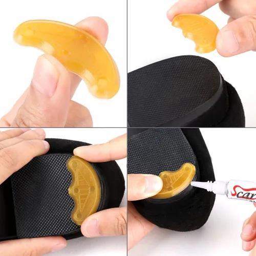 Vista 5 de uxcell Zapatos de goma antideslizantes Suela Saver Talón, puntas de reparación de 24 piezas, 24 unidades (paquete de 1) marrón, Marrón