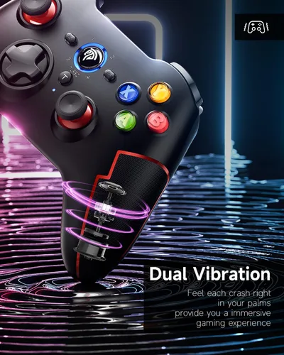 Vista 7 de EasySMX Wireless PC Game Controller with High Accuracy Hall Triggers, Long Life Buttons, Comfort Design - Bluetooth Controller Joystick Compatible