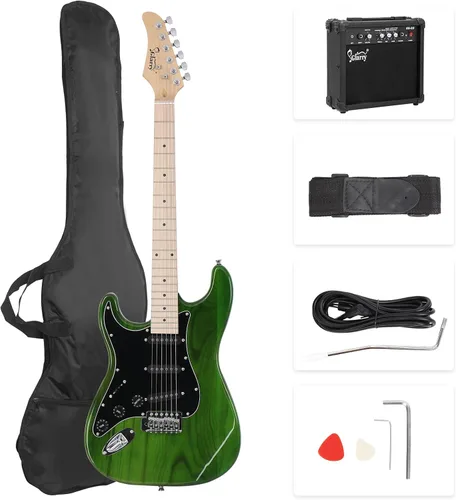 Vista 14 de GLARRY Guitarra eléctrica de tamaño completo para principiantes amantes de la música con amplificador de 20 W y paquete de accesorios para guitarra