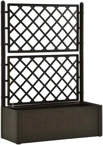 Vista 14 de vidaXL Cama elevada para jardín con enrejado, cama elevada para flores y plantas, maceta con orificio de drenaje, uso en exteriores e interiores