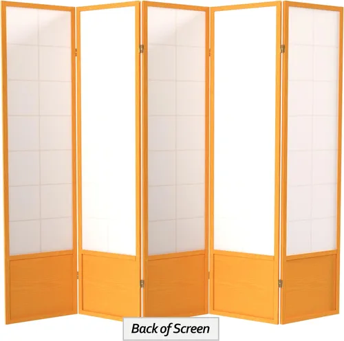 Vista 6 de Red Lantern Pantalla Zen Shoji de 5.9 ft de altura - Miel - 5 paneles