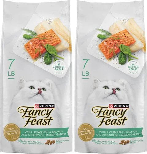 Vista 15 de Purina Fancy Feast - Alimento seco para gatos con pescado y salmón del océano (paquete de 4) bolsas de 16 onzas