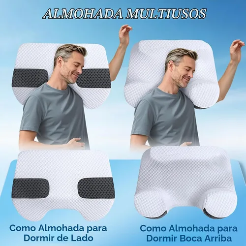 Vista 5 de Almohada para dormir lateral con orificios para los brazos, sistema de Blanco