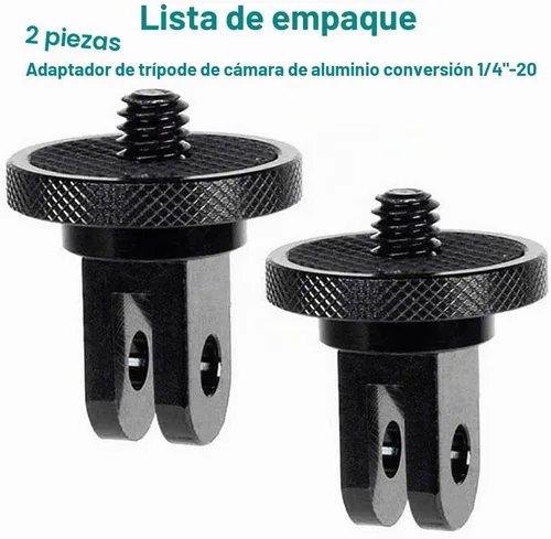 Vista 3 de Adaptador de trípode de cámara de aluminio 1/4"-20 Adaptadores de montaje de conversión compatibles con cámaras de acción Gopro Insta360 y otros
