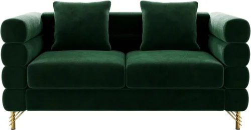 Vista 9 de Wrofly Sofá Nube para Sala de Estar, Loveseat Moderno de Terciopelo de Asiento Profundo Muy Acolchado de 59" con 2 Almohadas, Cómodo Sofá de Amor