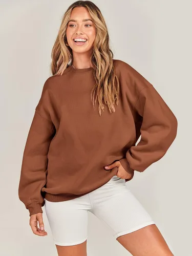 Vista 7 de ANRABESS Sudaderas de gran tamaño con capucha para mujer, cuello redondo, sin botones, ropa casual de otoño, ropa de preparación, adolescentes