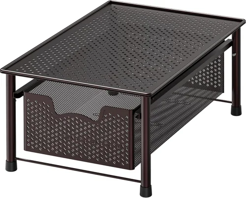 Vista 15 de Simple Houseware - Cajón organizador de cesta de gabinete apilable, rosa